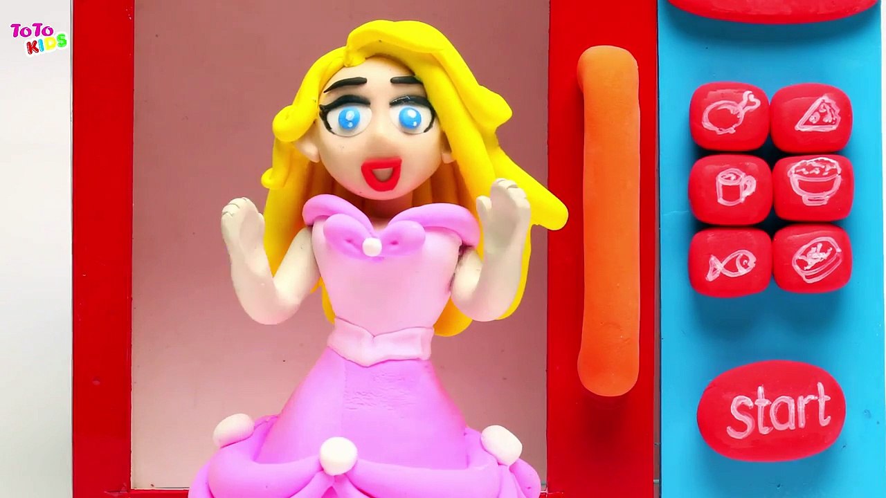 Disney Princess Microwave Oven Play doh STOP MOTION videos  Frozen Play Doh Cartoon Stop Motin