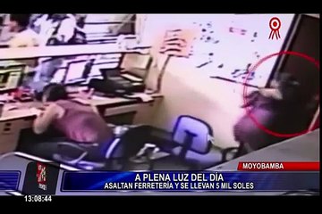 Moyobamba: delincuentes asaltan ferretería y se llevan 5 mil soles