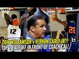 Zion Williamson v Vernon Carey Jr: Top 5 Prospects Battle in Front of Coach Cal! Game Highlights!
