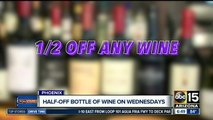Half price for wine on Wednesdays in the Valley