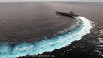 HIGH SPEED MANEUVERS! US Nimitz class SUPERCARRIER in a series of EXTREME RUDDER TESTS!