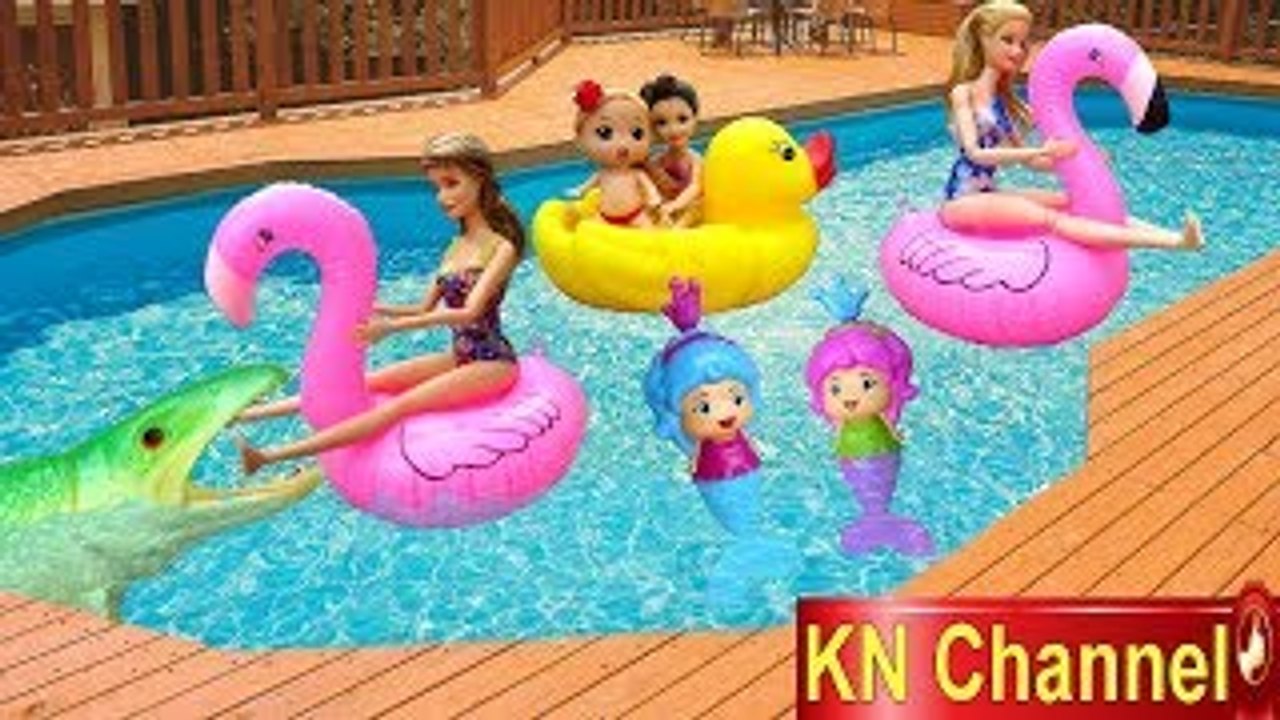 BÚP BÊ BARBIE CHƠI KÉ HỒ BƠI NHÀ BÉ NA CÙNG NÀNG TIÊN CÁ & PHAO CON THIÊN NGA XINH ĐẸP