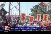 Cusco: maestros en huelga recorrieron principales calles de la ciudad