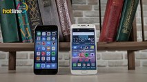 Comparación borde completo galaxia Samsung s6 vs iphone 6