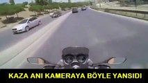 Motor Kazası Kameraya Böyle Yansıdı