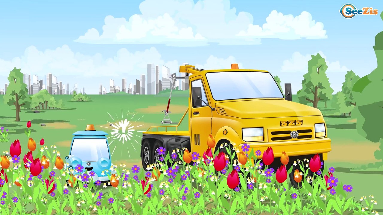 Police Car & Racing Cars w Big Race and Tow Truck - Cop Car New Kids Cartoon