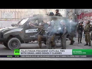 Скачать видео: 3 Israelis & 3 Palestinians killed in protests in Jerusalem, Palestine freezes contacts with Israel