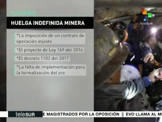 Download Video: Mineros colombianos inician manifestación indefinida