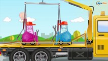 Big Trucks - Crane w Truck & Excavator Kids Car Cartoons with Construction Vehicles