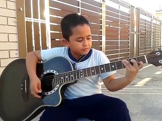 Kid Singing Metallica song - Nothing Else Matter (cover by azry)