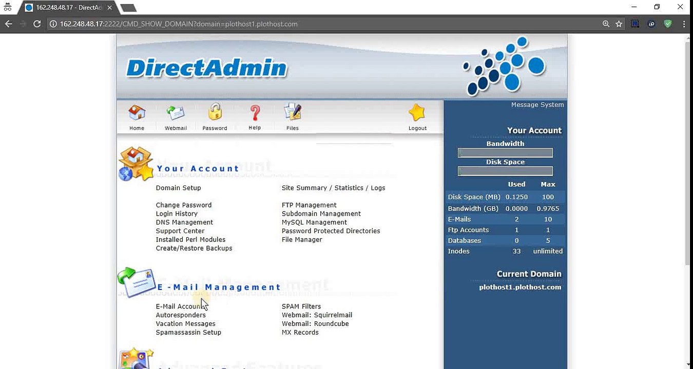 How to create email accounts in DirectAdmin