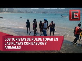Aguas residuales se mezclan con el mar de Acapulco