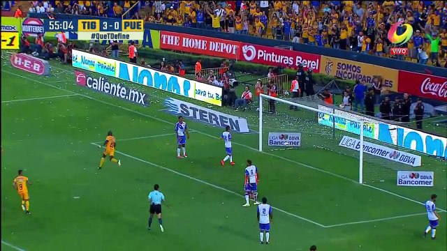 Valencia Second goal ~ Tigres 4-0 Puebla