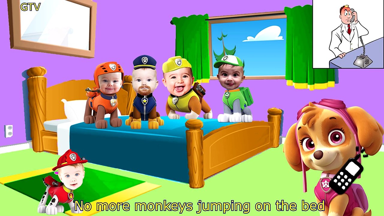 Five Little Paw Patrol Jumping on the Bed | 5 Little Monkeys Jumping On The Bed