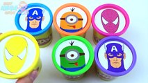 Cups Play Doh Clay Spiderman Capitan America Marvel Superheroes Minions Toys Surprise Lear