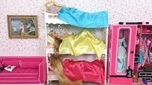 Barbie Elsa Rapunzel Sabah rutini Ranza Yatak odası Banyo Kahvaltı