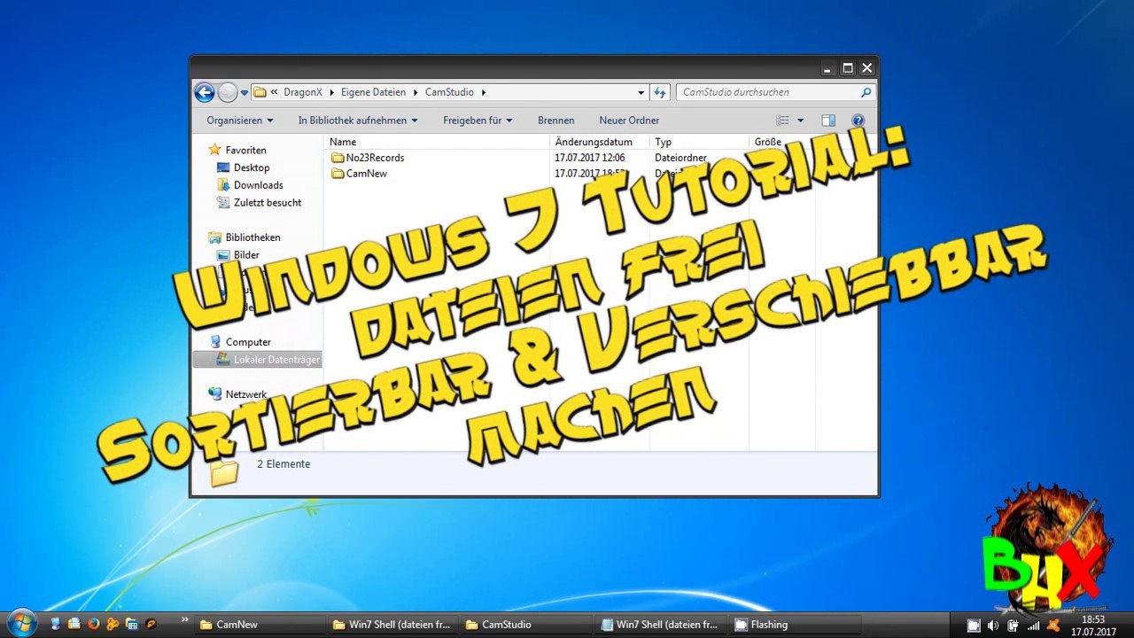 Dateien frei sortierbar & verschiebbar machen - windows tutorial