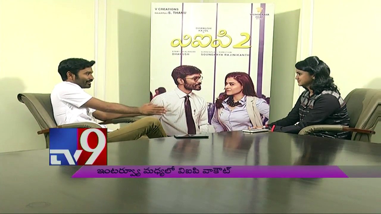 Angry Dhanush walks out of TV9 Interview !