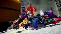 Batalla épico maravilla principal superhéroes transformadores Optimus vs hulkbuster vs