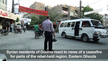 Syria: reactions in Douma to the declared ceasefire