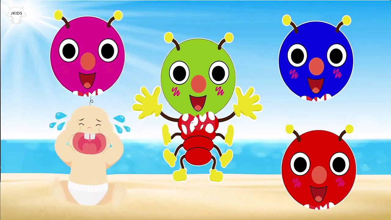 むしむしくんと色の英語の歌 - カラフル むしむしくん - こどもが笑う！- 子供向けの音楽 - 赤ちゃん泣き止む