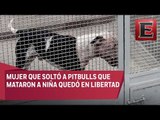 Liberan mujer que soltó a pitbulls que mataron a niña