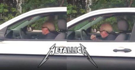Old Man Is Having The Time Of His Life Head-Banging To Metallica In His Car