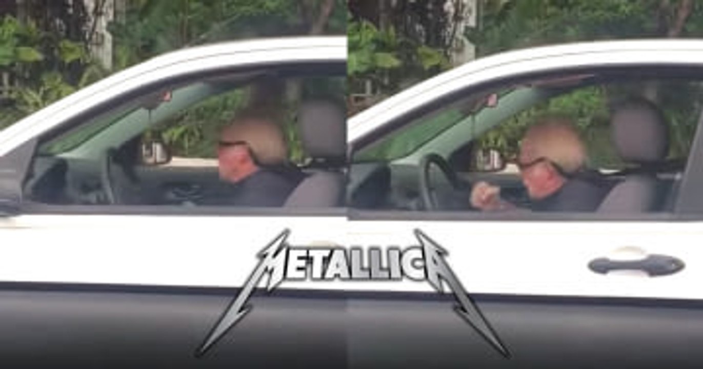 Old Man Is Having The Time Of His Life Head-Banging To Metallica In His Car