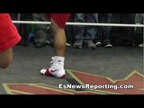 Pacquiao Warming Up His Calf Muscles