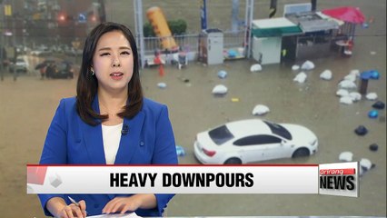 Descargar video: Downpours across capital area caused flooding on Sunday