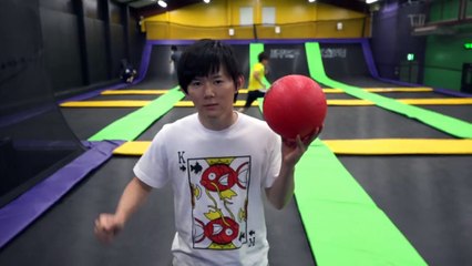 超楽しい！YouTuberアスレチック対決！ トランポリン　さとちん