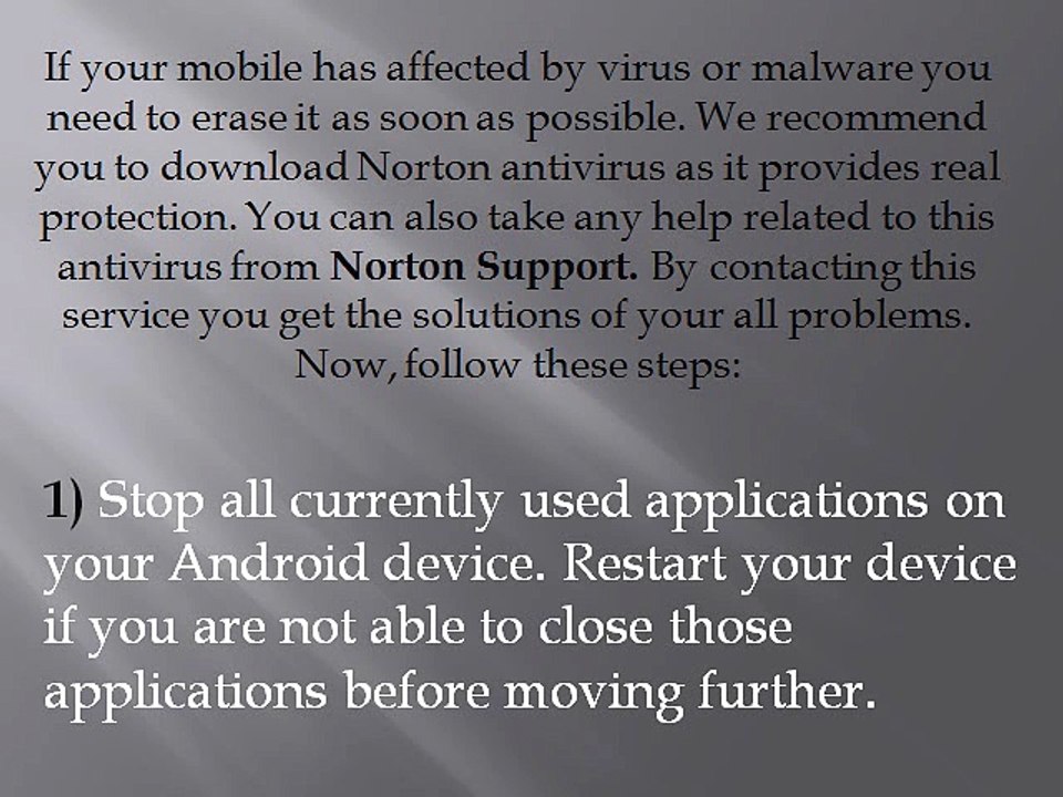 What are the steps to prevent your affected Smartphone with Norton