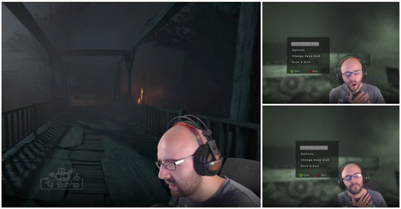 Quando estás a transmitir ao vivo um jogo de terror e quase tens um ataque cardíaco