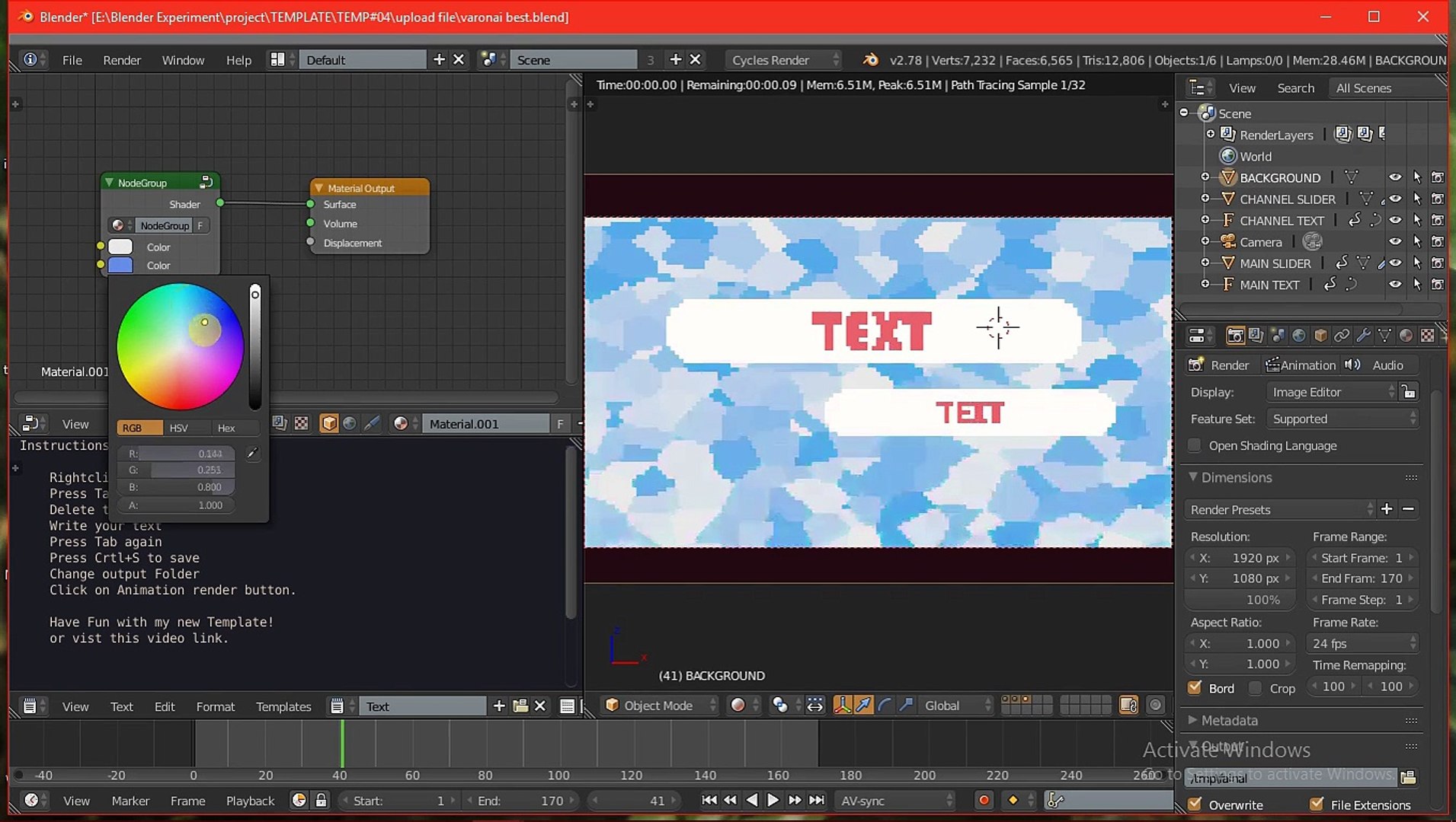 [FREE] Blender Intro Template #04+[How to Use It !!!]