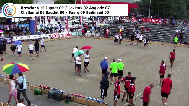 Barrages, premier tour de poules M1, France Quadrettes, Sport Boules, Chambéry 2017