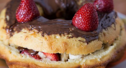 طريقة عمل الكيك المحشي بالفواكه,بالفيديو