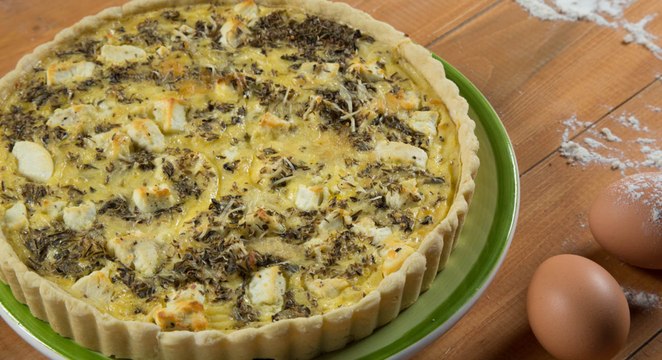 بالفيديو، طريقة عمل تارت بجبنة الماعز والزعتر