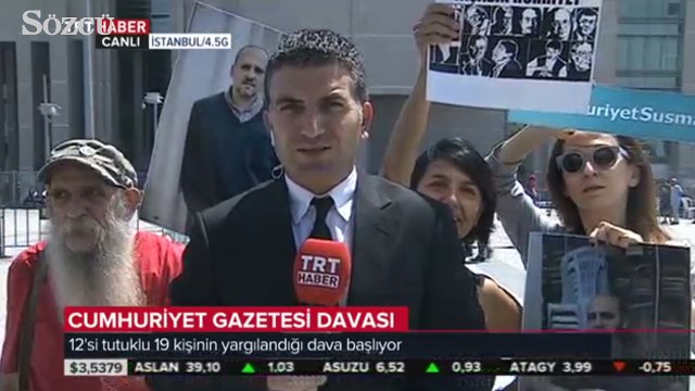 TRT'nin canlı yayınında eylem
