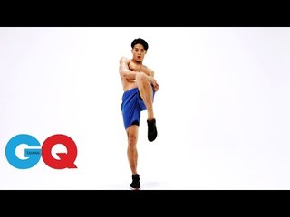 弓步蹲加抬膝｜GQ active｜健身