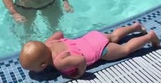 Toddler Doing Burpees by the Pool Is Fitness Goals