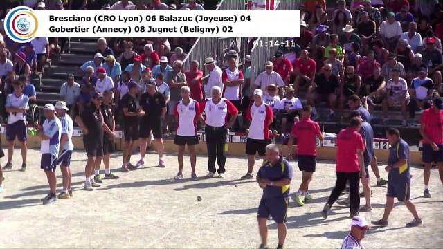Premières parties, premier tour de poules M1, France Quadrettes, Sport Boules, Chambéry 2017