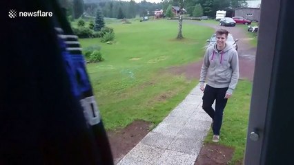 Man surprises mother after five years apart
