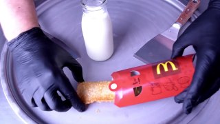 ICE CREAM ROLLS | Rolling McDonalds Apple Pie to fried Ice Cream Rolls with Vanilla Ice Cream
