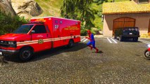 Super Ambulanse Biler I Morsom Tegnefilm Spiderman Og Sang For Barnas