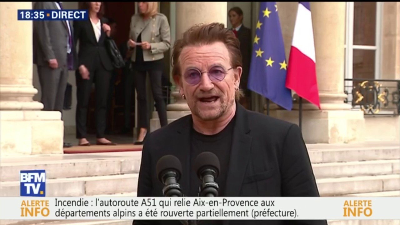 Bono après sa rencontre avec Macron: "Nous avons parlé de la crise des réfugiés"