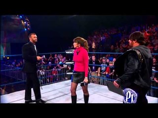 AJ Styles and Dixie Carter face-to-face before the World Title Match (January 9, 2014)