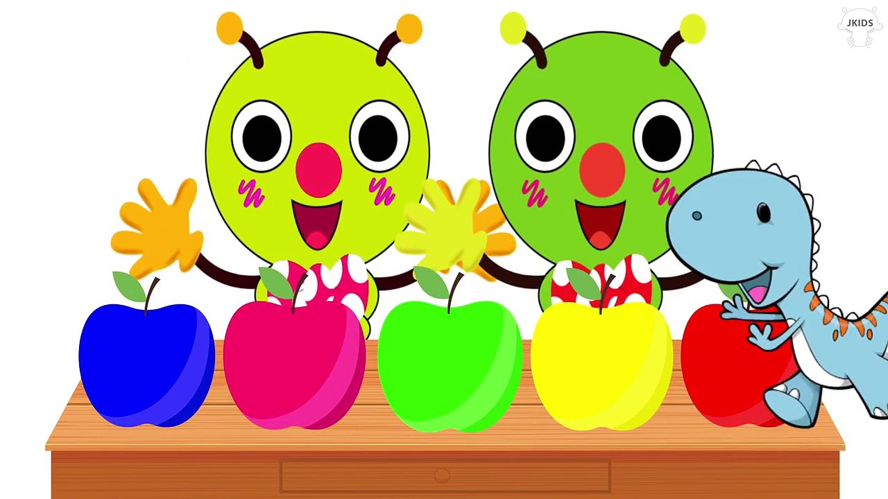 むしむしくんと色の英語の歌 - カラフルアップル - こどもが笑う！- 子供向けの音楽 - 赤ちゃん泣き止む