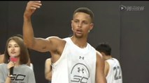 Steph Curry teases Klay Thompson with mock 360 dunk on his China tour - July 24, 2017