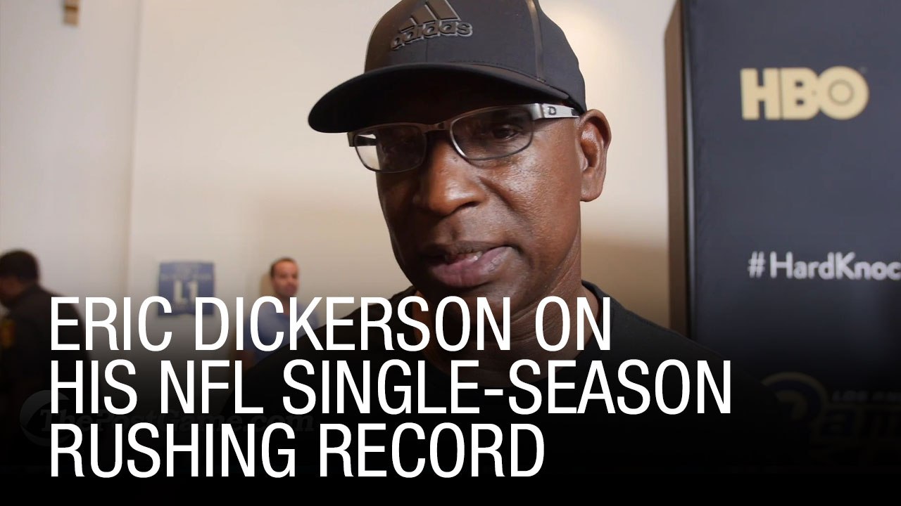 Eric Dickerson On His NFL SingleSeason Rushing Record video Dailymotion