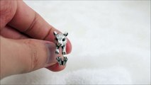 Antique Silver Tone Crystal HAMSTER MICE Finger Ring